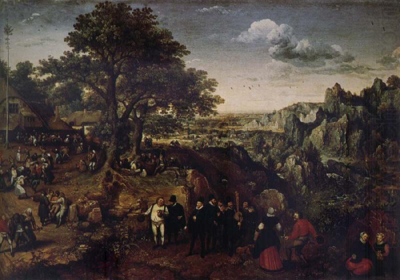 Lucas van Valckenborch Landscape with Village Festival china oil painting image